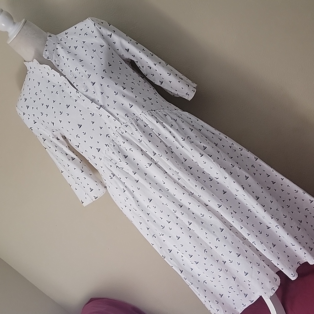 Sailing Boat And Anchor Print Dress